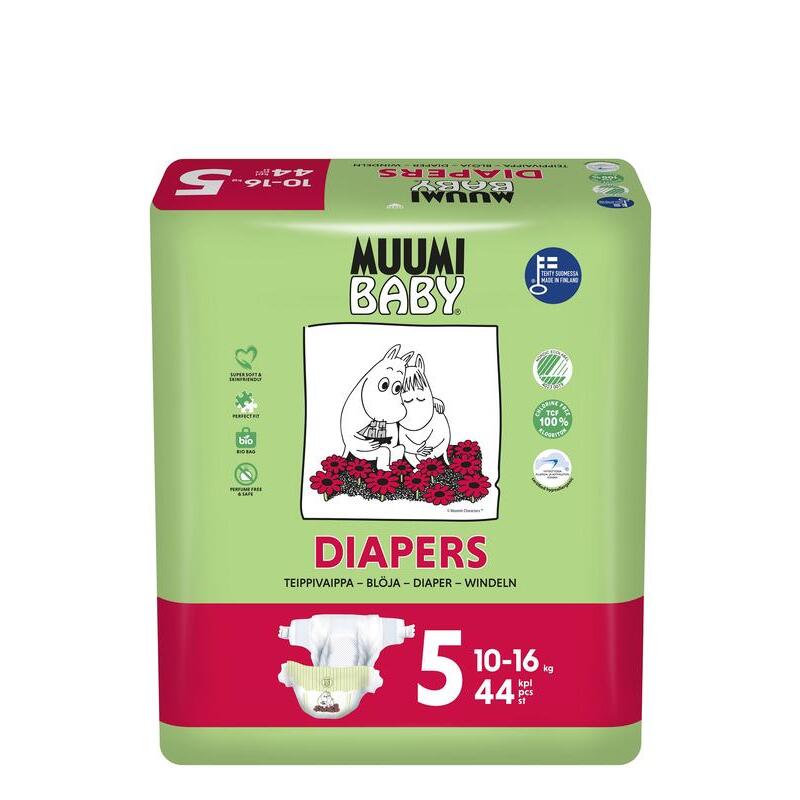 Muumi Baby Eco luiers maat 5 maxi+ 10-16kg 44st