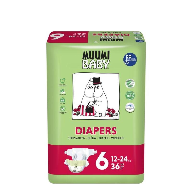 Muumi Baby Eco luiers maat 6 junior 12-24kg 36st