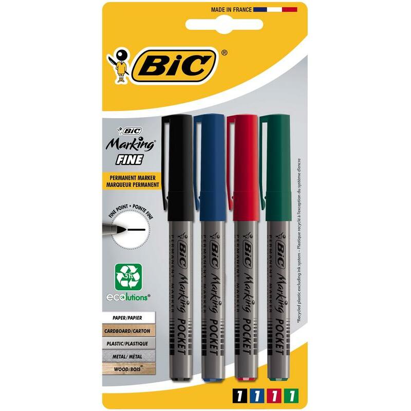 BIC Permanent marker pocket assorti 4st