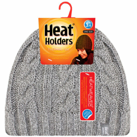 Heat Holders Ladies cable hat one size light grey 1st