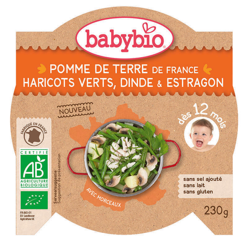 Babybio Mon petit plat aardappel princessenbonen kalk bio 230g