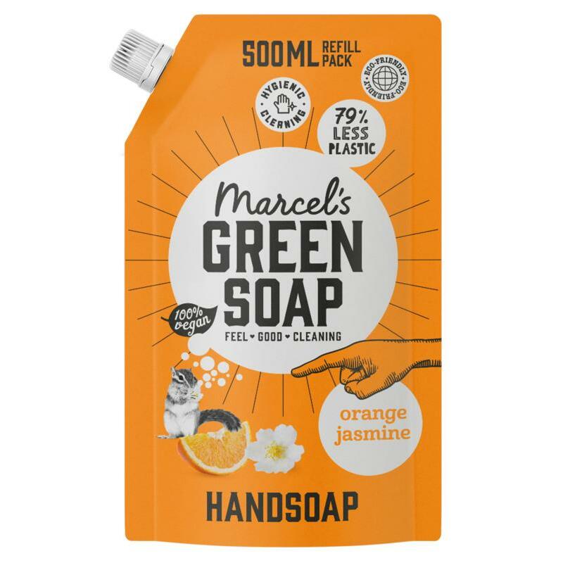Marcel's GR Soap Handzeep sinaasappel & jasmijn navul 500ml