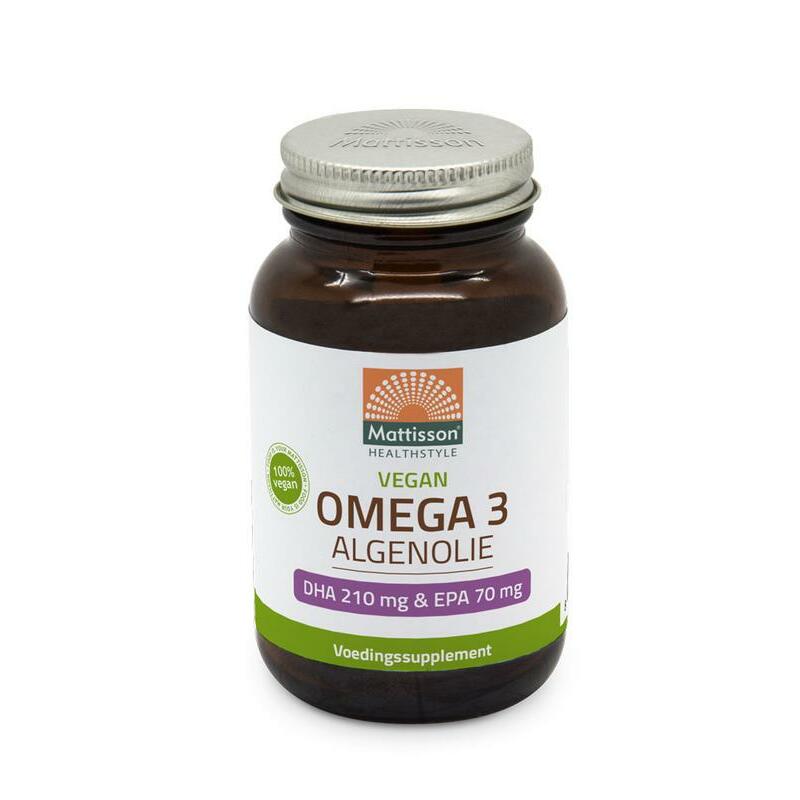 Mattisson Vegan omega-3 algenolie DHA 210 mg EPA 70 mg 60vc