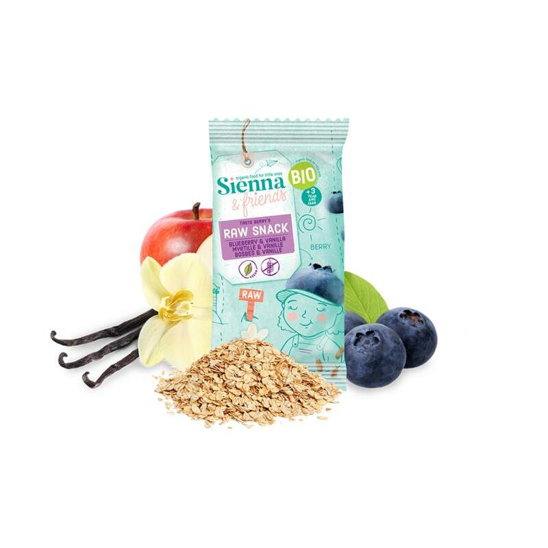 Sienna & Friends Raw snack bosbes & vanille bio 20g