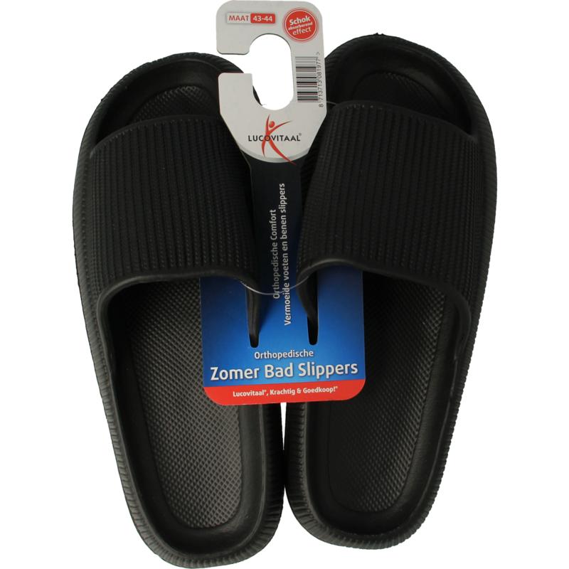 Lucovitaal Orthopedische badslipper 43-44 zwart 1paar