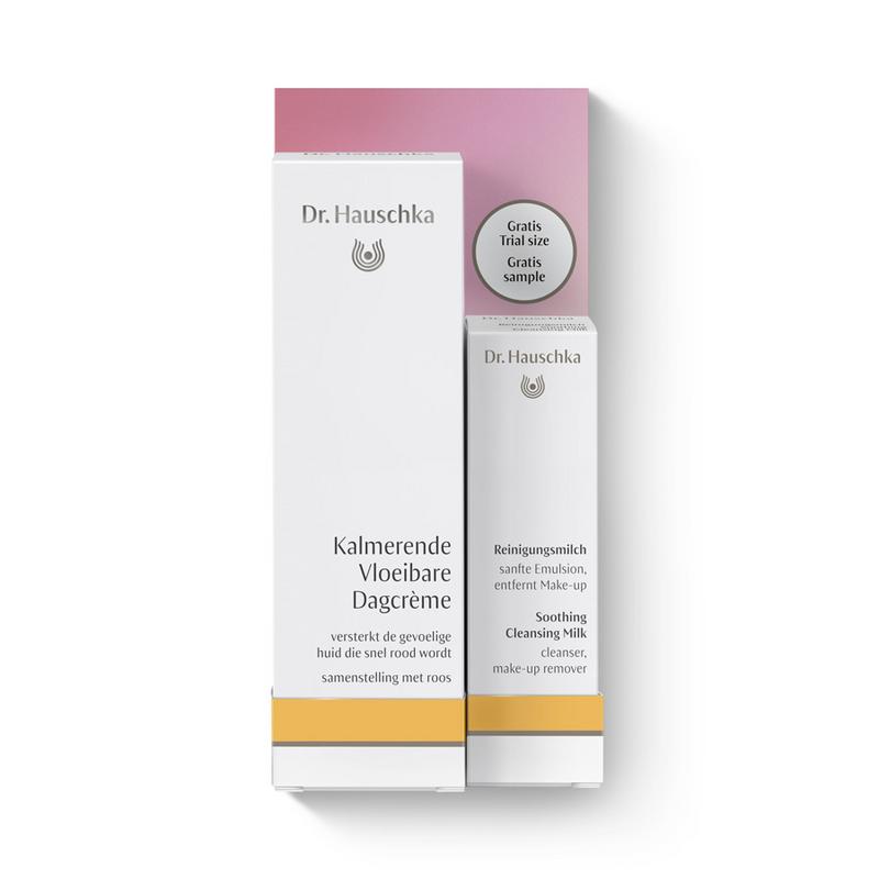 Hauschka Kalmerende vloeibare creme en mini reinigingsmelk 1set