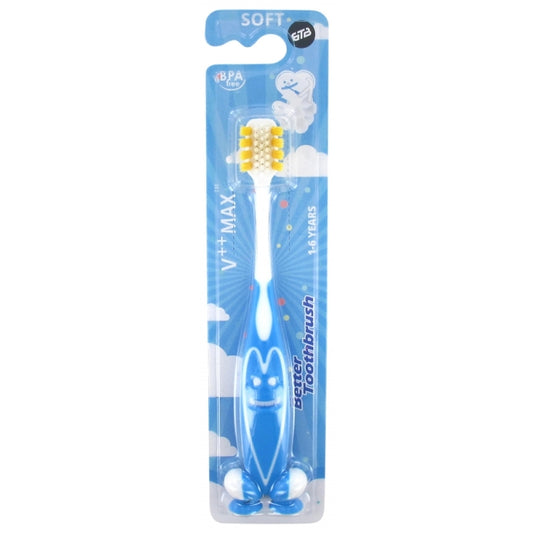 Bettertoothbrush tandenborstel kids happy face blauw 1st