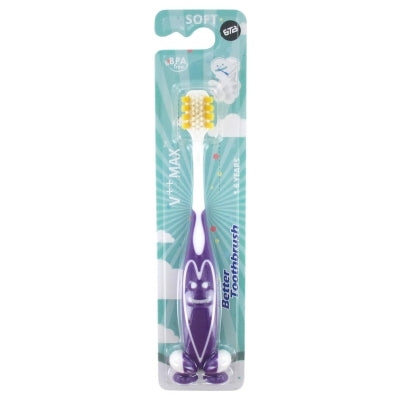 Bettertoothbrush Tandenborstel kids happy face paars 1st
