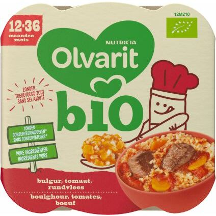 Olvarit Bulgur tomaat rundvlees 12M210 bio 230g