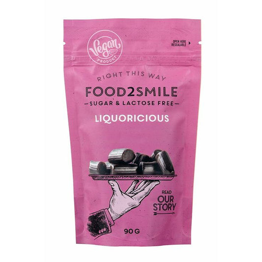 Food2Smile Liquoricious suikervrij glutenvrij lactosevrij 90g