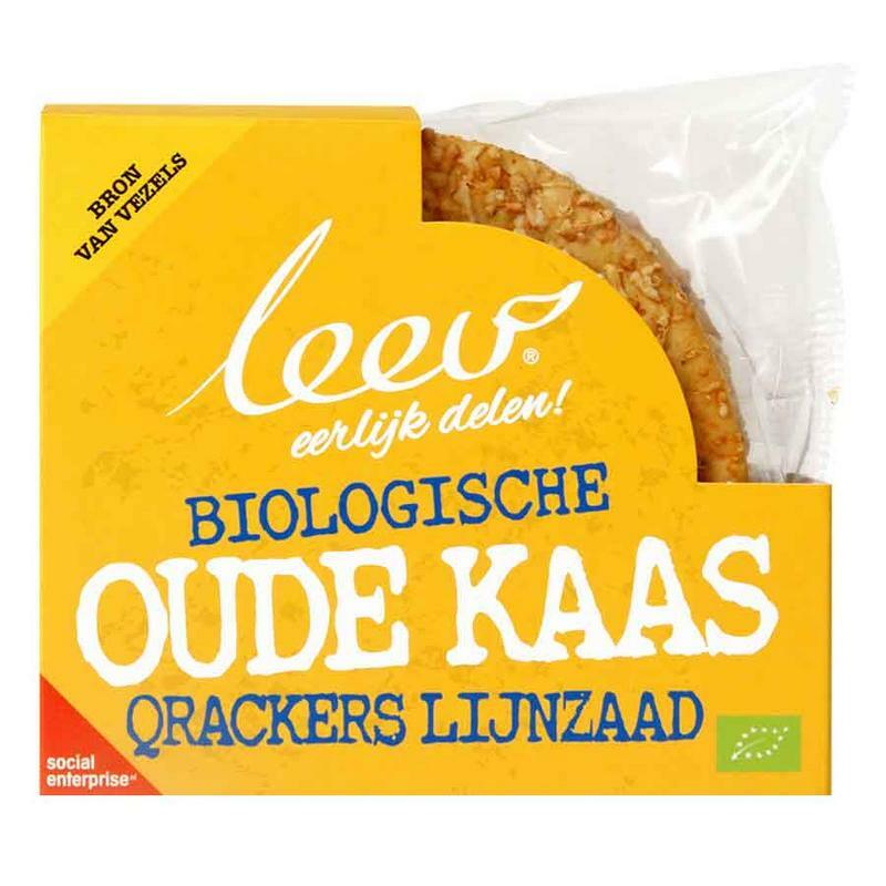 Leev Oude kaas qrackers lijnzaad bio 140g