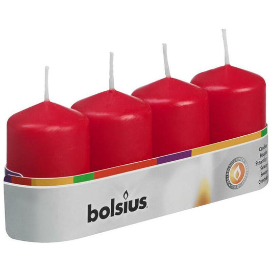 Bolsius Stompkaars 60/40 rood 4st