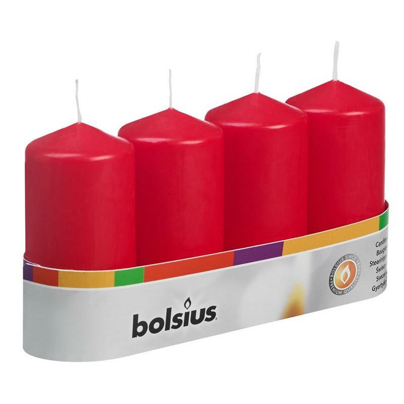 Bolsius Stompkaars 100/48 rood 4st