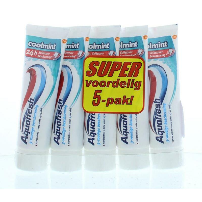 Aquafresh Tandpasta coolmint 5-pack 375ml