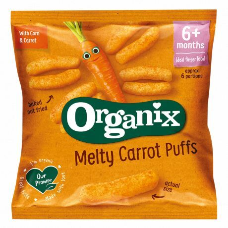 Organix Goodies Melty corn puffs carrot 6+ maanden bio 20g
