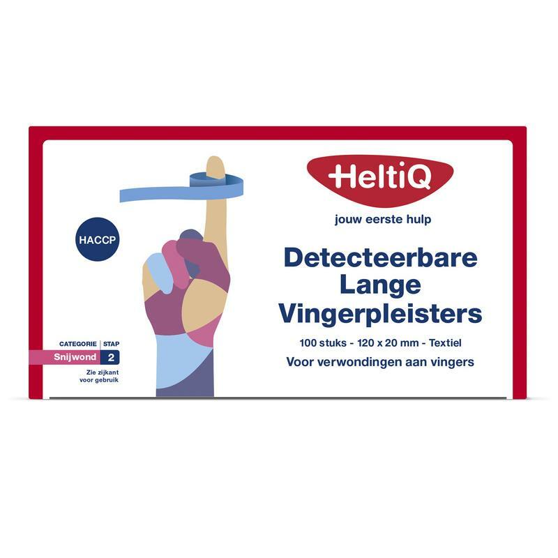 Heltiq Detect vingerpleister lang textiel 120 x 20 100st