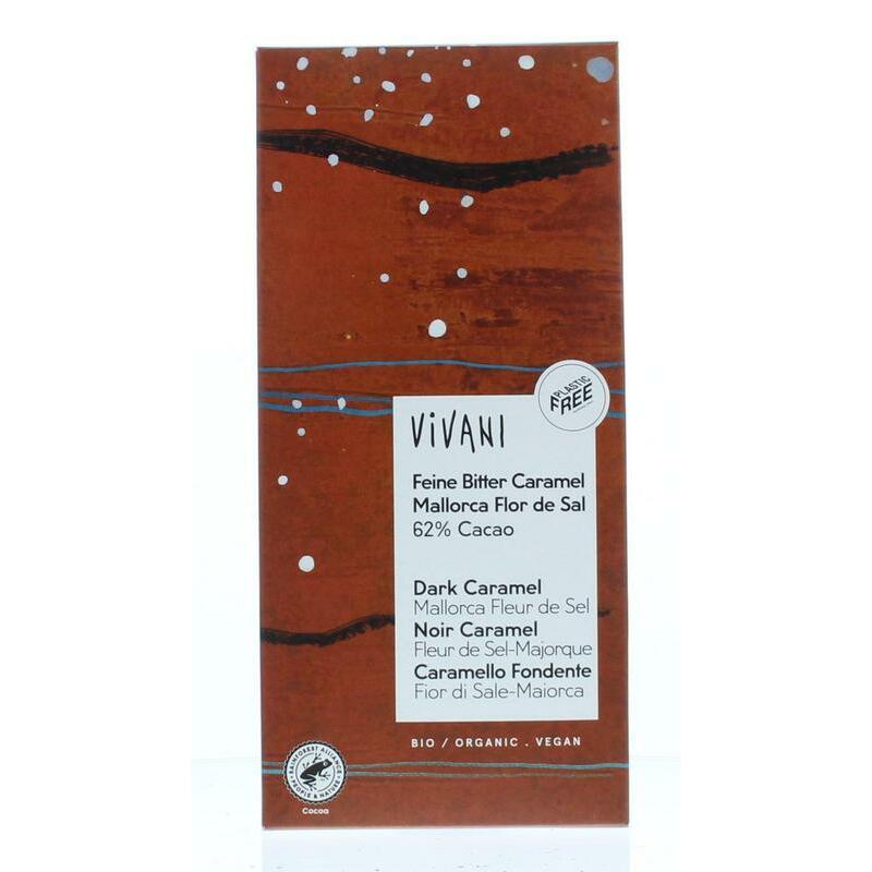 Vivani Dark caramel Mallorca fleur de sel 62% cacao bio 80g
