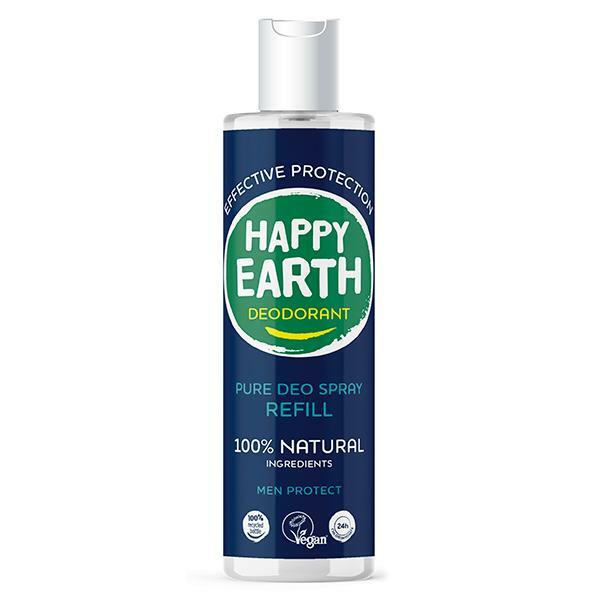Happy Earth Pure deodorant spray men protect refill 300ml