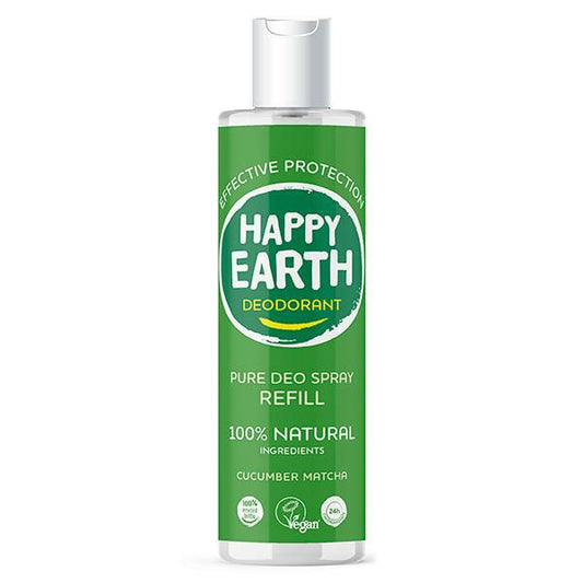 Happy Earth Pure deodorant spray cucumber matcha refill 300ml