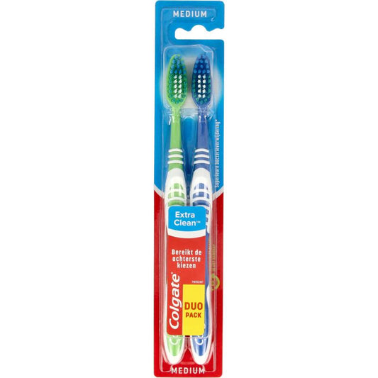 Colgate Tandenborstel extra clean medium duo 2st