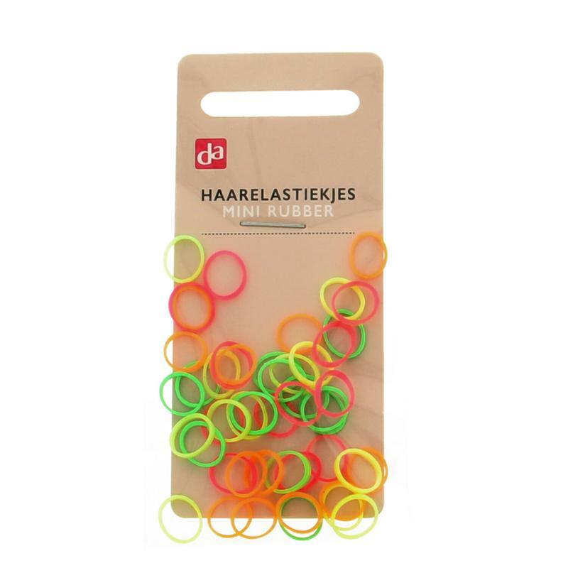 DA Haarelastiek rubber mini neon 48st