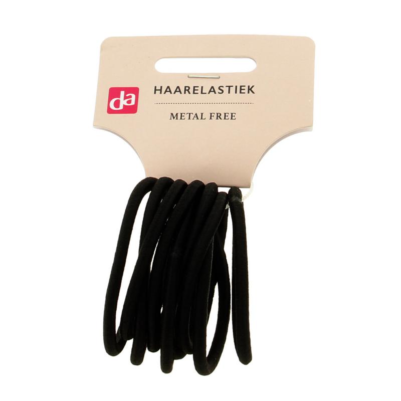 DA Haarelastiek metal free zwart 9st