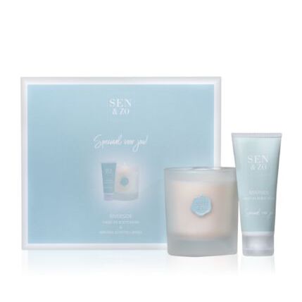 Sen & Zo Cadeauset riverside kaars + hand/body creme 1set