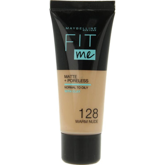 Maybelline Fit Me matte & poreless foundation 128 warm nude 1st