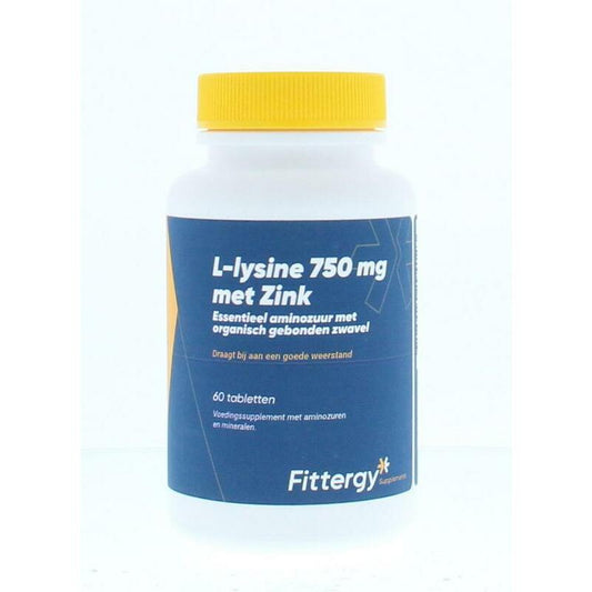 Fittergy L-Lysine 750 mg met zink 60tb