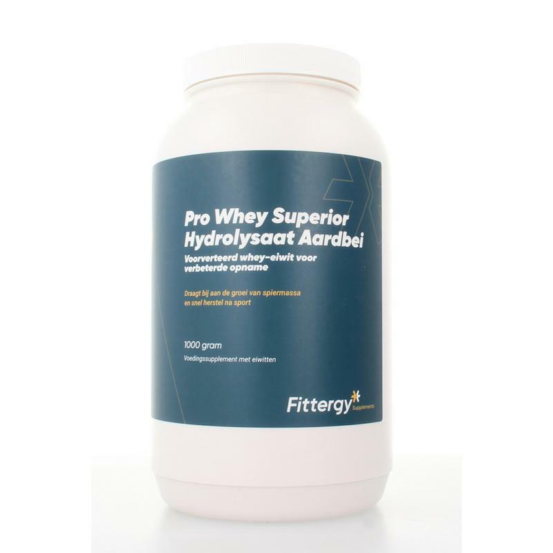 Fittergy Pro whey superior hydrolysate aardbei 1000g