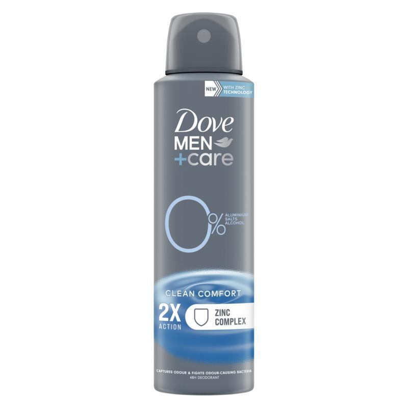 Dove Men+ care deodorant spray clean comfort 0% 150ml