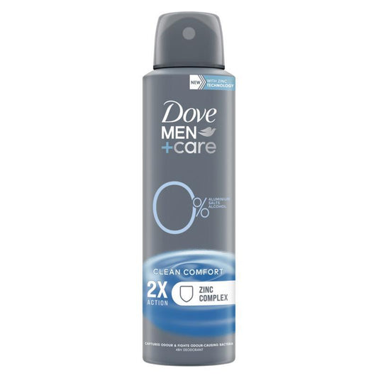 Dove Men+ care deodorant spray clean comfort 0% 150ml