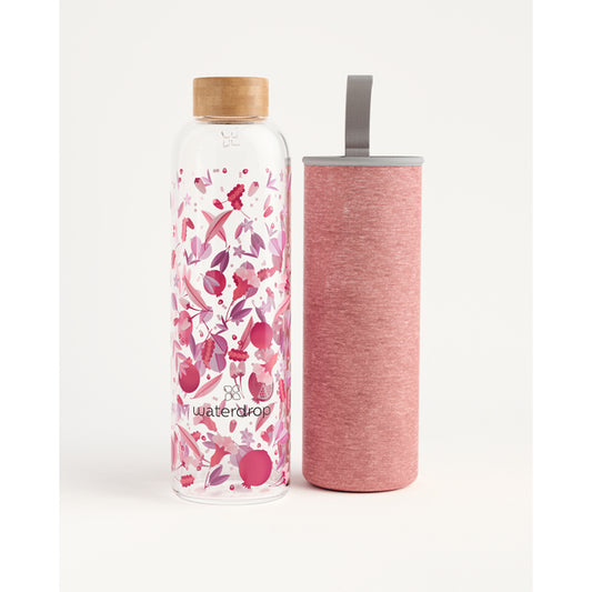 Waterdrop Glazen drinkfles love 600ml 600ml