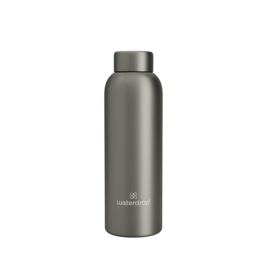 Waterdrop Roestvrijstalen drinkfles charcoal brushed 600ml 600ml