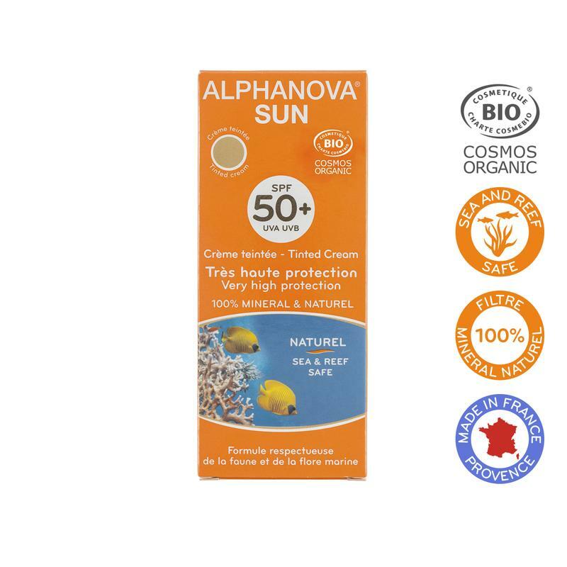 Alphanova Sun Sun gekleurde dagcreme medium tint vegan SPF50 50g