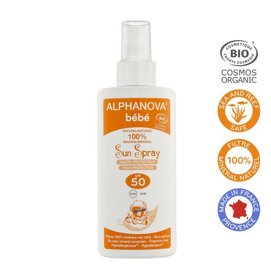 Alphanova Sun Sun zonnebrand spray SPF50 baby zonder parfum 125ml