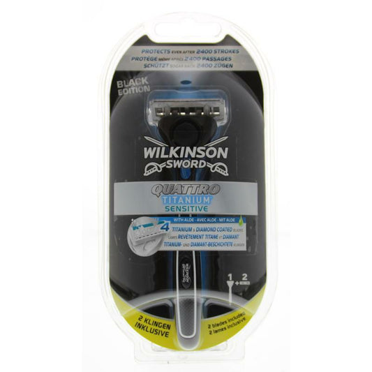 Wilkinson Quattro titanium sensitive apparaat met 2 mesjes 1st