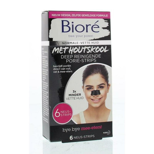 Biore Diep reinigende poriestrips houtskool 6st