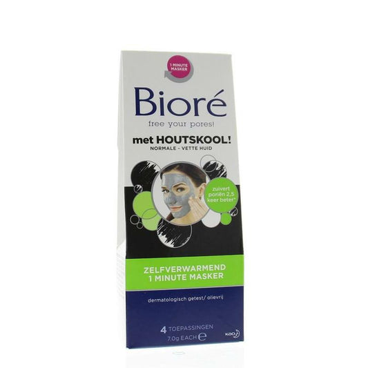 Biore Zelfverwarmend 1 minuut masker 4st