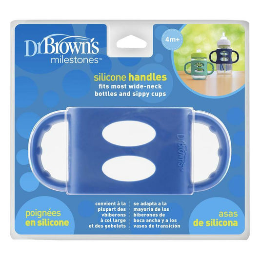 Dr Brown's Siliconen handvat voor brede hals blauw 1st