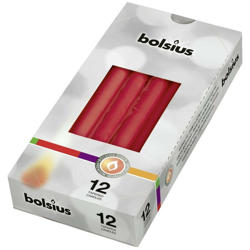 Bolsius Gotische kaars 245/24 rood 12st