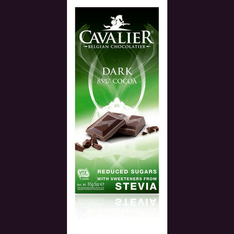 Cavalier Chocolade dark 85% gezoet met stevia 85g