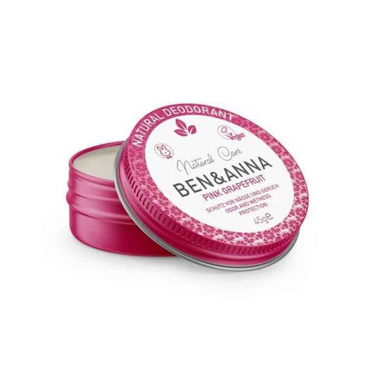 Ben & Anna Natural deodorant creme pink grapefruit blikje 45g