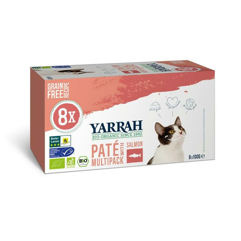 Yarrah Multipack kat met pate en zalm bio 8x100g