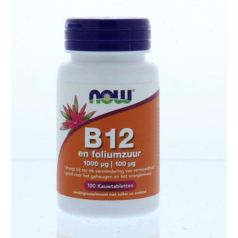 NOW Vitamine B12 1000 mcg en Foliumzuur 100 mcg 100kt