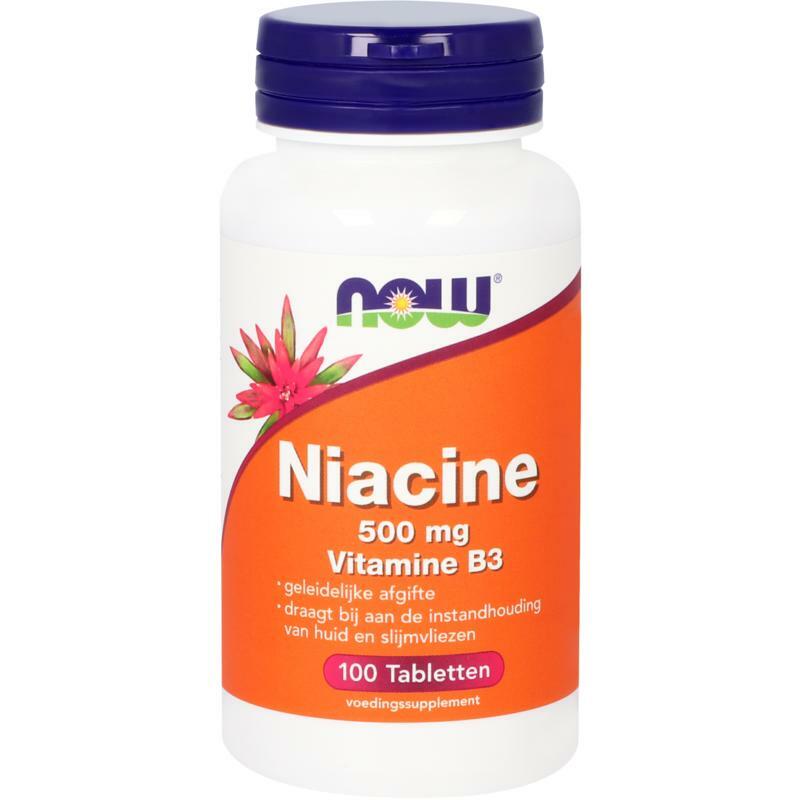NOW Niacine 500 mg vitamine B3 geleidelijke afgifte 100tb