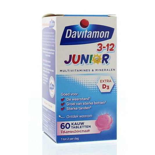 Davitamon Junior 3+ framboos 60kt