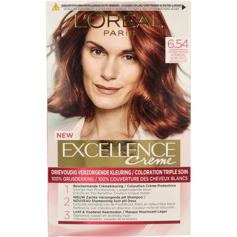 Loreal Excellence 6.54 donker mahonie koperblond 1set