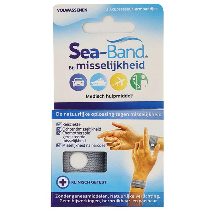 Sea Band Polsband voor volwassenen grijs 1paar