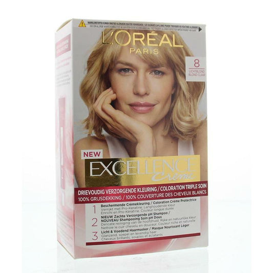 Loreal Excellence 8 lichtblond 1set